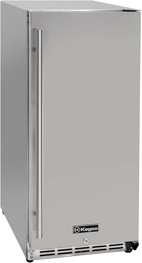 Kegco 15" Wide Built-In Outdoor Commercial Beverage Center with Solid Door HK-15BC-SS