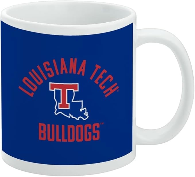 Louisiana Tech University Official Logo Ceramic Coffee Mug, Novelty Gift Mugs for Coffee, Tea and Hot Drinks, 11oz, White