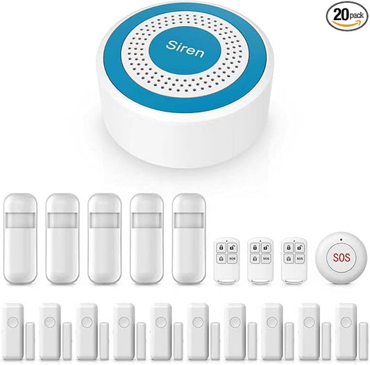 Home Security Systems,2025 Door & Window Alarms for Home with Instant App Alerts,20Pcs WiFi-Connected SOS Button Kit,Compatible with Alexa for Villa,for Apartment,Kids Safety,Office NO Monthly Fees