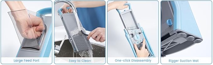 Multifunctional Mandoline Slicer, Julienne & Dicer, 5 in 1 Adjustable Vegetable Chopper for Perfect Potato, Kitchen Gadgets Vegetable & Fruit Slices in Seconds