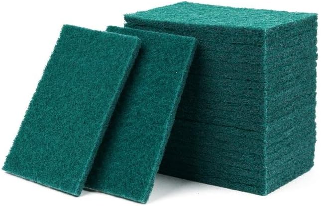 50 Pack Heavy Duty Scouring Pads 4x6 Inch – Green Scrubbing Pads, Non Scratch Bulk Scrub Pads for Kitchen, Dishes, Pots, Pans, Grill & Household Cleaning – Reusable Multipurpose Scrubber Pads