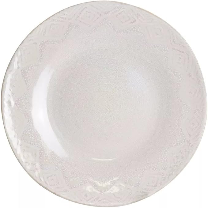 The Season Essentials Ceramic Tunisian Mist Dinnerware Set - 20 Piece, White