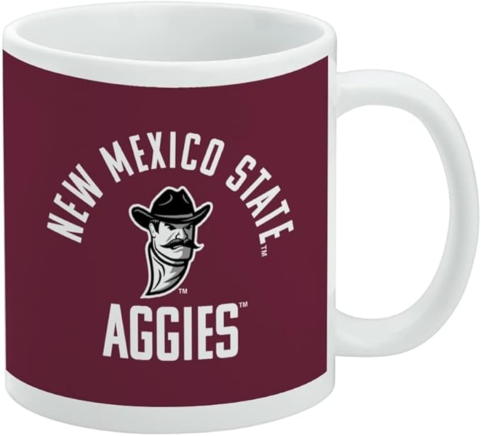 New Mexico State Aggies Official Logo Ceramic Coffee Mug, Novelty Gift Mugs for Coffee, Tea and Hot Drinks, 11oz, White