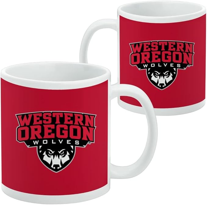 Western Oregon University Primary Logo Ceramic Coffee Mug, Novelty Gift Mugs for Coffee, Tea and Hot Drinks, 11oz, White