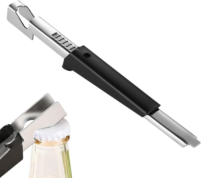 2 In 1 Adjustable Jar Opener, With Automatic Lid Adaptation, 22x2x2cm, Screw Cap Opener, Adjustable Lid Remover, Stainless Steel Construction, For Beer, Soda, Counter, Apartment, Picnic, Cabinet