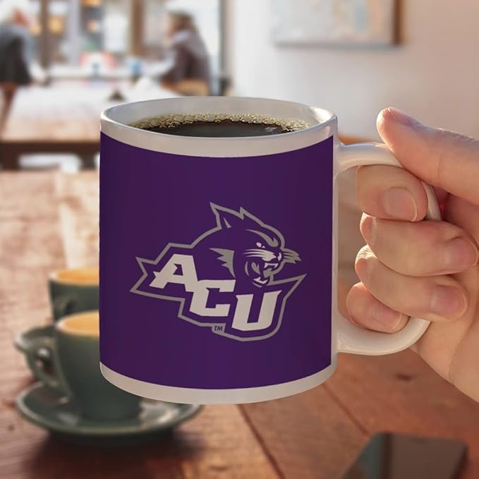 Abilene Christian Primary Logo Ceramic Coffee Mug, Novelty Gift Mugs for Coffee, Tea and Hot Drinks, 11oz, White