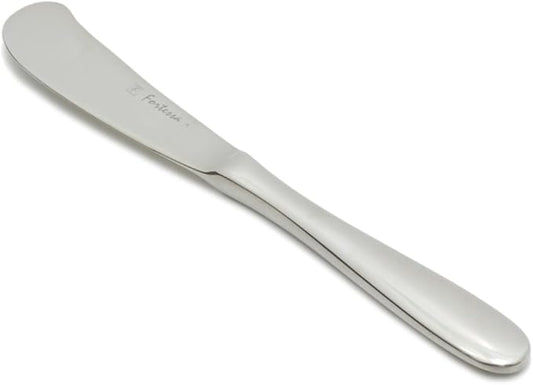 Fortessa Grand City 18/10 Stainless Steel Flatware Solid Handle Butter Knife, Set of 12