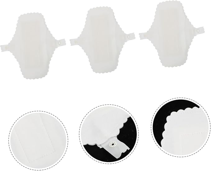3Pcs Washable Cotton Menstrual Pads Snap Design Breathable Reusable Sanitary Towels for Puerpera Women Comfortable Period Liners
