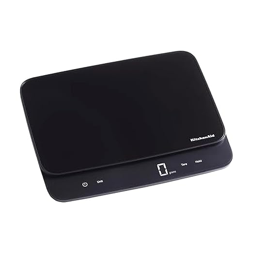 KitchenAid KQ917 High Capacity Glass Surface Digital Kitchen and Food Scale, 30 Pound Capacity and Precision, Grams, Ounces, Pounds, Fluid Ounces & Milliliters, LED, Tare Function, Black