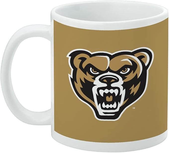 Oakland University Primary Logo Ceramic Coffee Mug, Novelty Gift Mugs for Coffee, Tea and Hot Drinks, 11oz, White