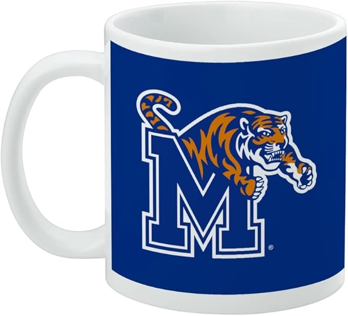 Memphis Primary Logo Ceramic Coffee Mug, Novelty Gift Mugs for Coffee, Tea and Hot Drinks, 11oz, White