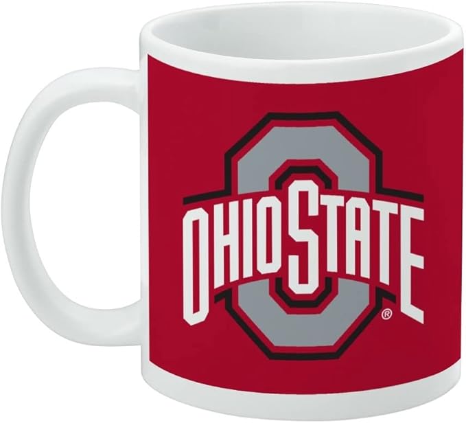 The Ohio State University Primary Logo Ceramic Coffee Mug, Novelty Gift Mugs for Coffee, Tea and Hot Drinks, 11oz, White
