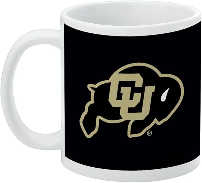 University of Colorado Logo Ceramic Coffee Mug, Novelty Gift Mugs for Coffee, Tea and Hot Drinks, 11oz, White