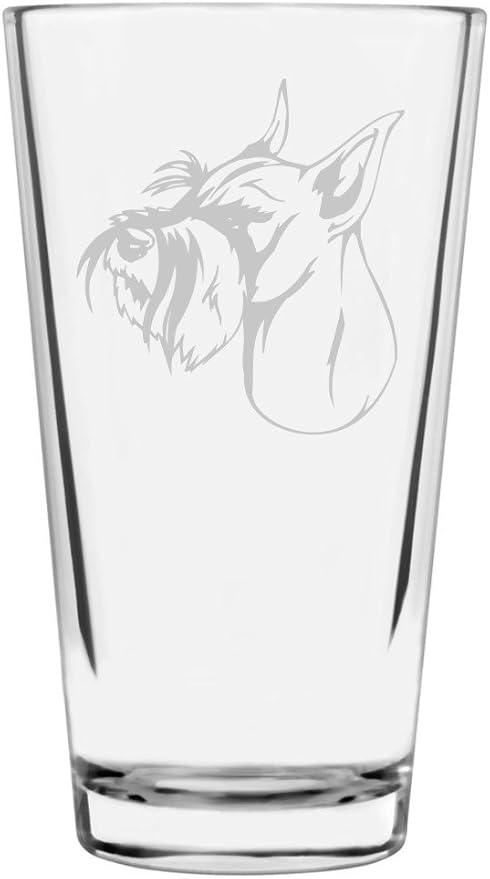 Standard Schnauzer Custom Personalized Dog Themed Etched All Purpose 16oz Pint Glass