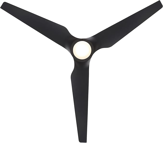 WAC Smart Fans Stella Indoor and Outdoor 3-Blade Ceiling Fan 60in Satin Brass Matte Black 3000K LED with Remote Control Compatible with Alexa and iOS or Android App