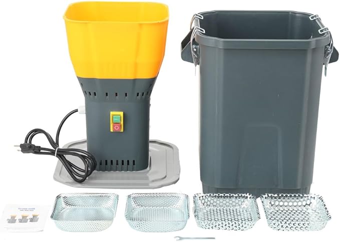 7.9 Gallons Electric Grain Mill Grinder, Corn Grinder Mill, Home Farm Wheat Grinder, 25L Dry Grain Mill Grinder Electric, Detachable Bucket & Hopper, Dry Cereals Grinder with 5 Sieves, 2 Wrench