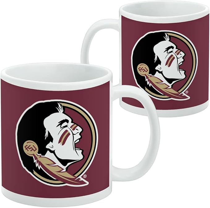Florida State University Logo Ceramic Coffee Mug, Novelty Gift Mugs for Coffee, Tea and Hot Drinks, 11oz, White