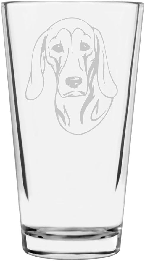 Dunker Norwegian Hound Custom Personalized Dog Themed Etched All Purpose 16oz Pint Glass