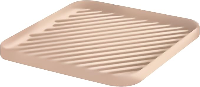 Silicone Organizer Tray for Kitchen Sink and Bathroom, Dishwasher Tray, Versatile Bathroom and Drawer Organizer Trays, Non-Slip Countertop (Pink)