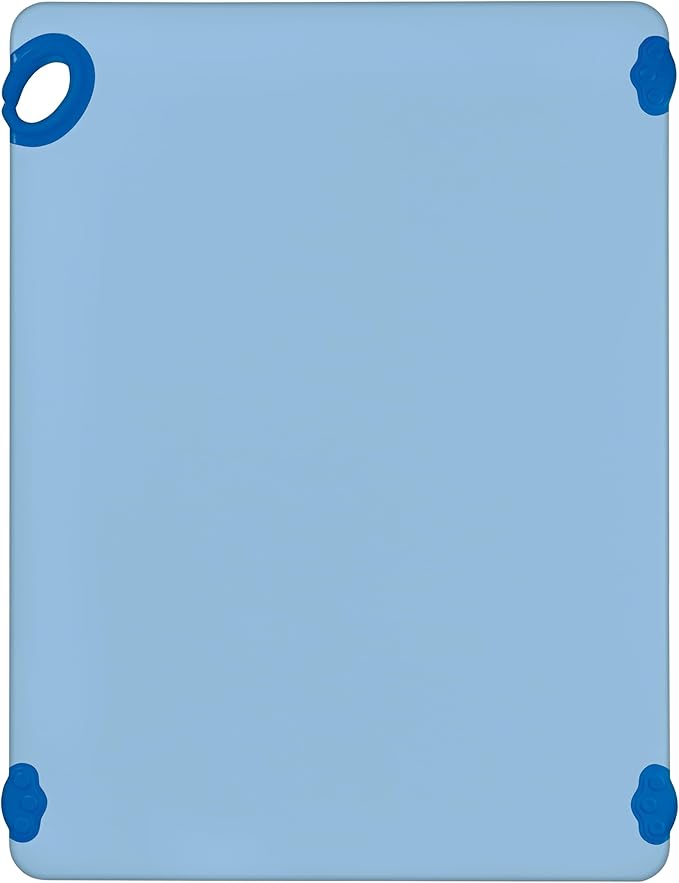 Winco Non-Slip Cutting Board with Hook, 18" x 24" x 1/2", Blue