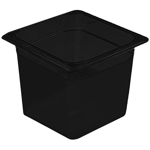 Cambro 66CW110 Camwear Food Pan Plastic 1/6-size 6"D Black - Case of 6