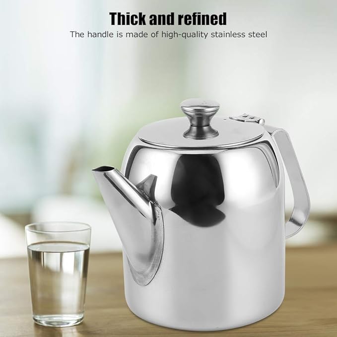 Coffee Pot Teapot Stainless Steel Tea Kettle Cold Short Spout Pour Over for Home Kitchen Hotel Restaurant(32oz)
