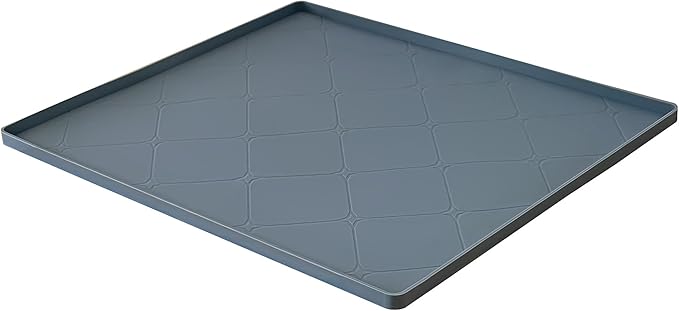 Under Sink Mats for Kitchen : Waterproof 19" x 22" Under-Sink Organizers Sink Mat Protectors, Flexible Silicone Drip Tray Pet Food Mats Kitchen Bathroom Drawer Shelf and Cabinet Liner, Grey