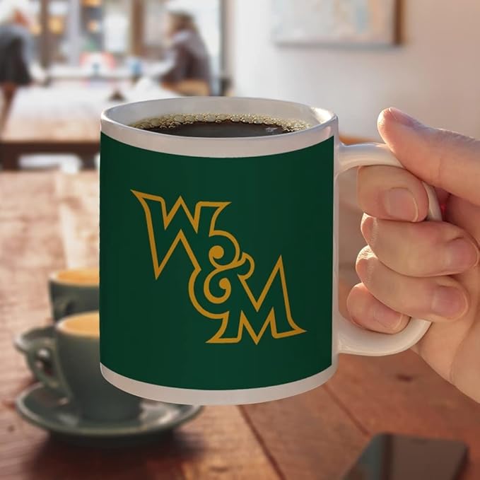 College of William & Mary Primary Logo Ceramic Coffee Mug, Novelty Gift Mugs for Coffee, Tea and Hot Drinks, 11oz, White