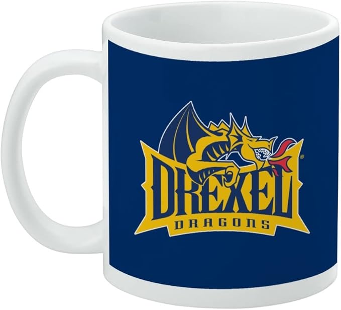 Drexel University Primary Logo Ceramic Coffee Mug, Novelty Gift Mugs for Coffee, Tea and Hot Drinks, 11oz, White