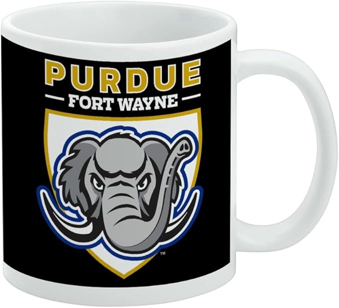 Purdue University - Fort Wayne Primary Logo Ceramic Coffee Mug, Novelty Gift Mugs for Coffee, Tea and Hot Drinks, 11oz, White