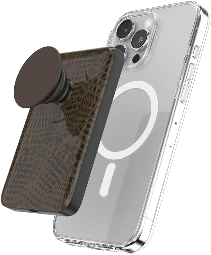 PopSockets PowerPack for MagSafe, Portable Phone Charger, Magnetic Wireless Portable Charger, 5000mAh - Cocoa Umber Petrified