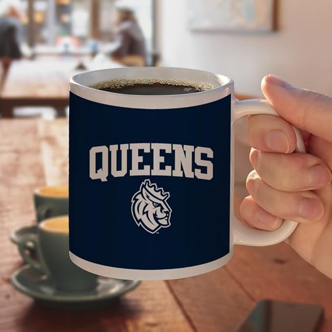Queens University of Charlotte Primary Logo Ceramic Coffee Mug, Novelty Gift Mugs for Coffee, Tea and Hot Drinks, 11oz, White