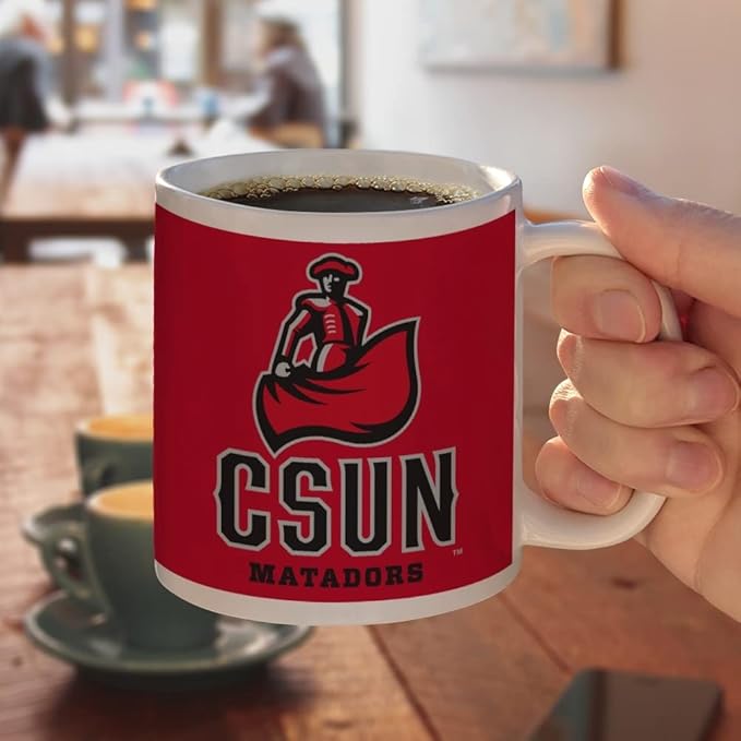 Cal State Northridge Primary Logo Ceramic Coffee Mug, Novelty Gift Mugs for Coffee, Tea and Hot Drinks, 11oz, White