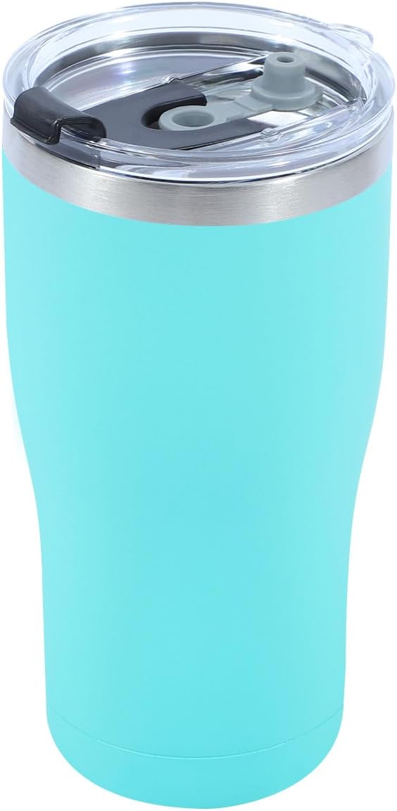 Dongni 20oz Tumbler with Lid Stainless Steel Tumblers Bulk, Double Wall Vacuum Insulated Coffee Travel Mug Powder Coated Tumbler（Mint Green 1 pack）