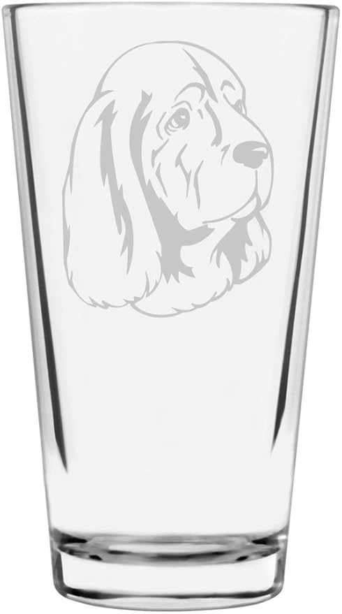 Sussex Spaniel Custom Personalized Dog Themed Etched All Purpose 16oz Pint Glass