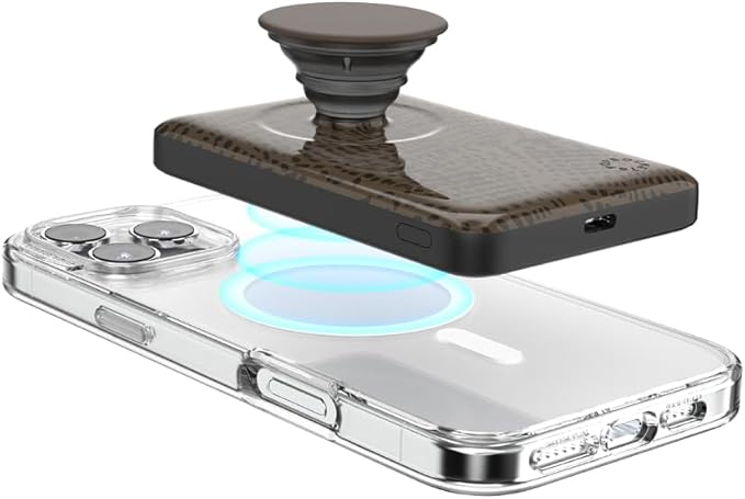 PopSockets PowerPack for MagSafe, Portable Phone Charger, Magnetic Wireless Portable Charger, 5000mAh - Cocoa Umber Petrified