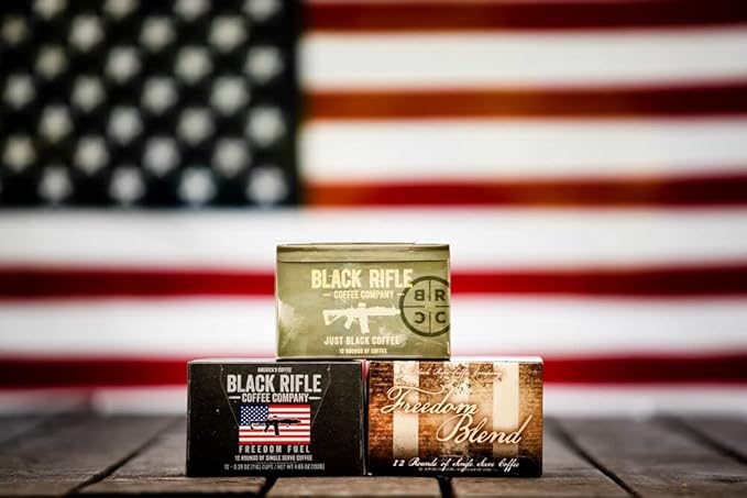 Black Rifle Coffee Company Freedom Blend, 12 Count, Medium Roast K Cups - Single Serve K Cups Coffee Pods - Kcup Pods Compatible with Keurig 1.0 & 2.0 - Made from Arabica Beans