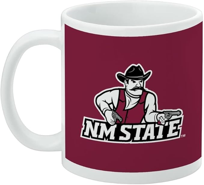 New Mexico State Primary Logo Ceramic Coffee Mug, Novelty Gift Mugs for Coffee, Tea and Hot Drinks, 11oz, White