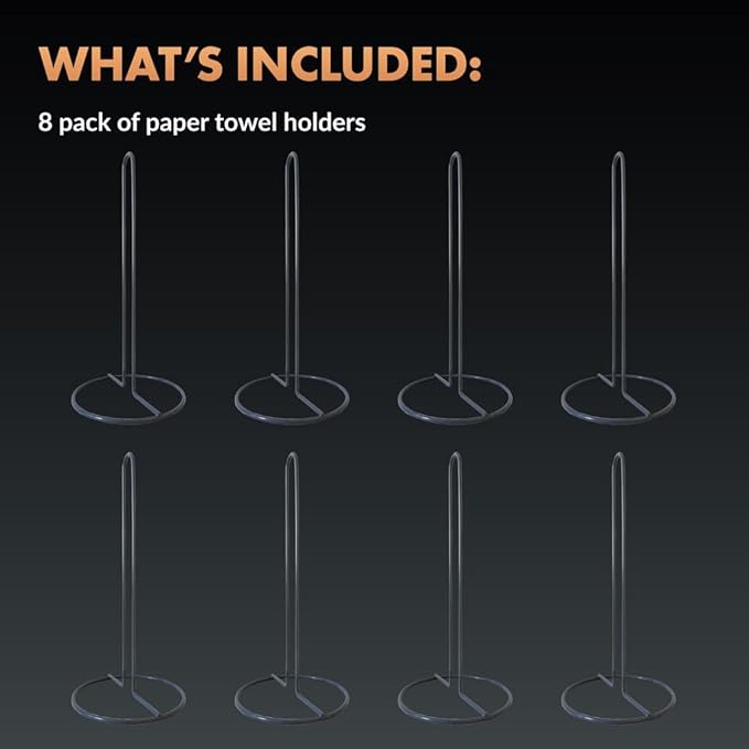 Newhouse 8-Pack Paper Towel Holder NHPTH-001-8PK, Dining Table, Kitchen Table or Countertop Paper Towel Holder, Great Apartment Essential, Home and Kitchen Décor