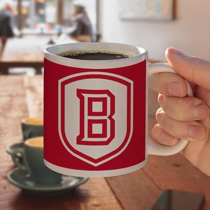 Bradley University Primary Logo Ceramic Coffee Mug, Novelty Gift Mugs for Coffee, Tea and Hot Drinks, 11oz, White
