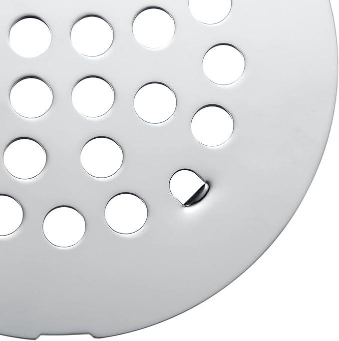 Bropury 4-1/4-Inch Easy-to-Install Snap-in Shower Drain Cover Floor Drain Replacement Cover Stainless Steel (Chrome)