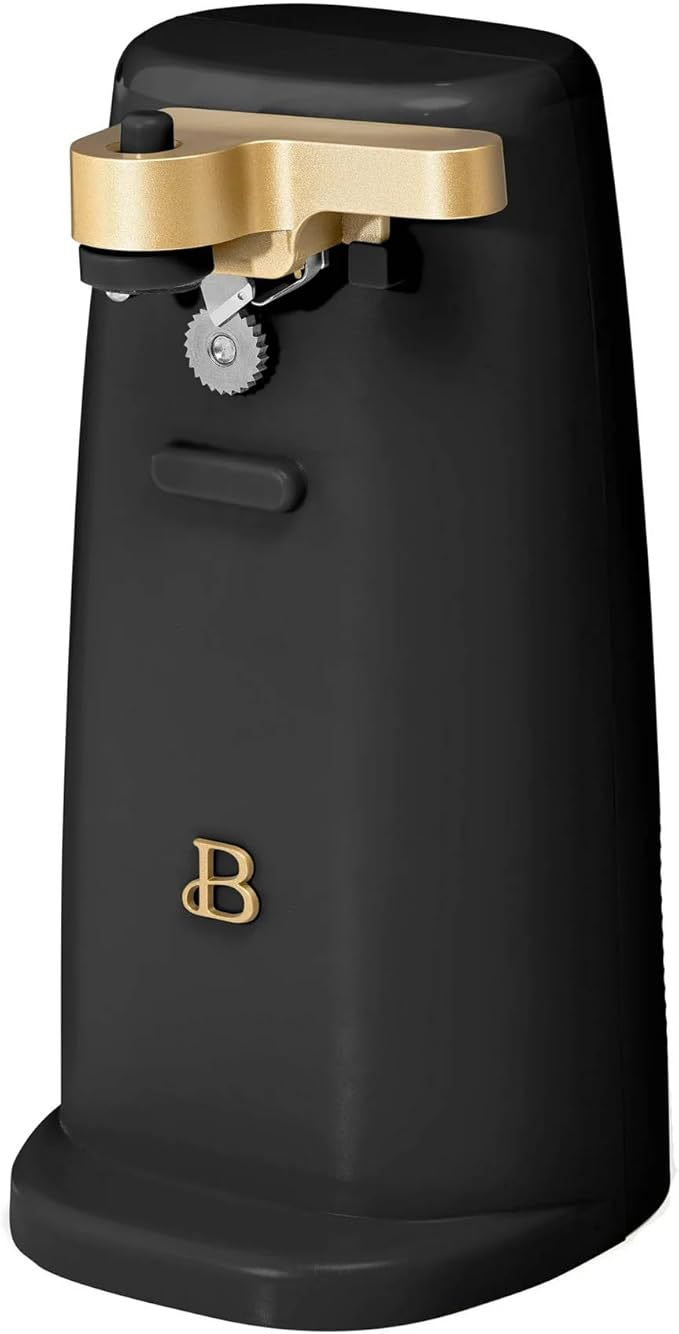 Beautiful Automatic Can Opener Kit, Hands-Free Electric Opener with Safety Auto-Stop & Magnetic Lid Catcher, Special Edition (Black)