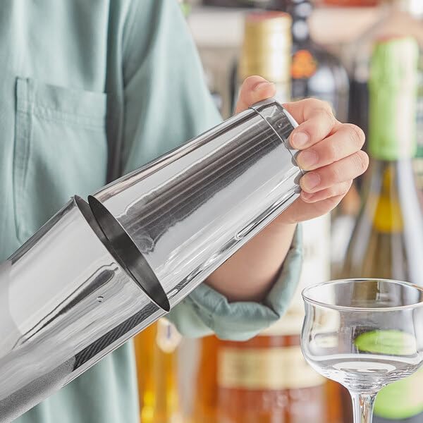 18 oz Stainless Steel Cocktail Shaker Tin, Silver, Half Size, 5.25 Inches Height, Dishwasher Safe, for Mixing Drinks