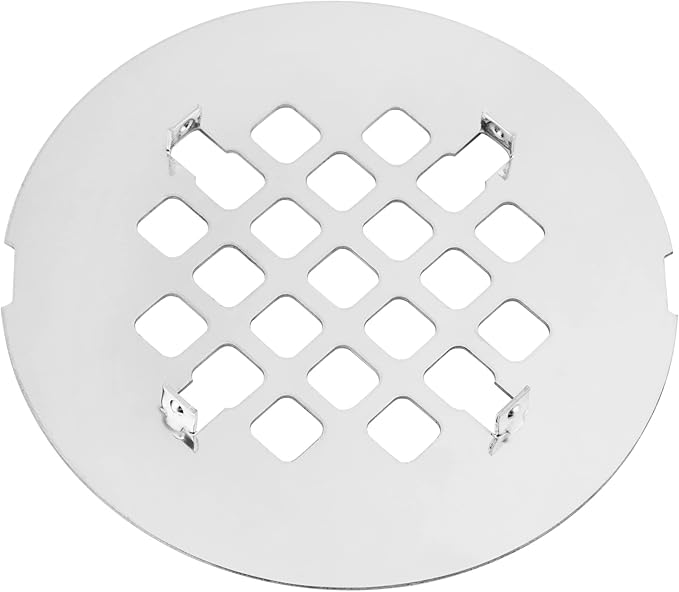 Artiwell 4-1/4” OD Snap-in Shower Drain Cover, Round Shower Drain Strainer Grid, Replacement Cover, Designed for Long-Lasting(Chrome Plated)