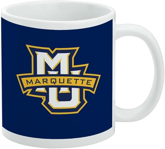Marquette University Primary Logo Ceramic Coffee Mug, Novelty Gift Mugs for Coffee, Tea and Hot Drinks, 11oz, White