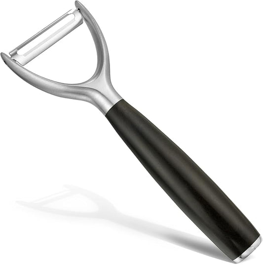 Premium Y Type 304 Stainless Steel Multifunctional Kitchen Peeler Real Wood Handle Ultra Sharp Blade Vegetable Potato Apple（Agarwood）