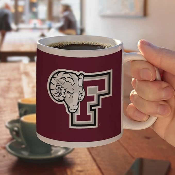 Fordham University Primary Logo Ceramic Coffee Mug, Novelty Gift Mugs for Coffee, Tea and Hot Drinks, 11oz, White
