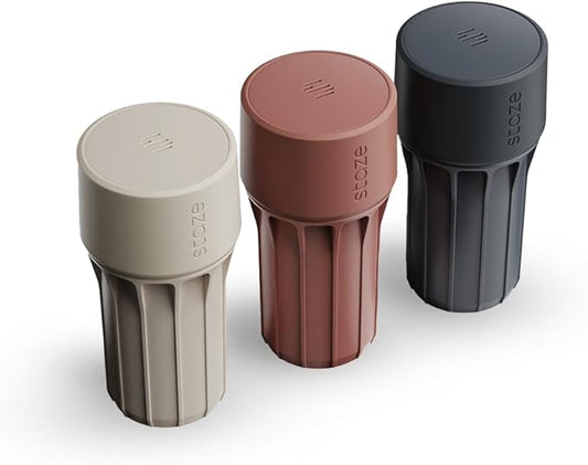 Staze Preserve Vacuum Sealed Storage Jars (148ml) | Smell Proof Containers | Herb Storage & Food Storage Container with Protection (Desert Trio)