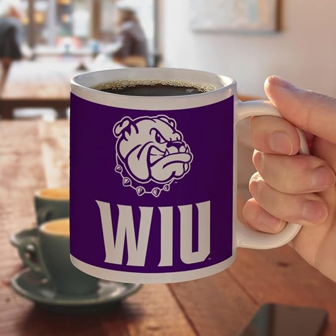 Western Illinois University Leathernecks Logo Ceramic Coffee Mug, Novelty Gift Mugs for Coffee, Tea and Hot Drinks, 11oz, White