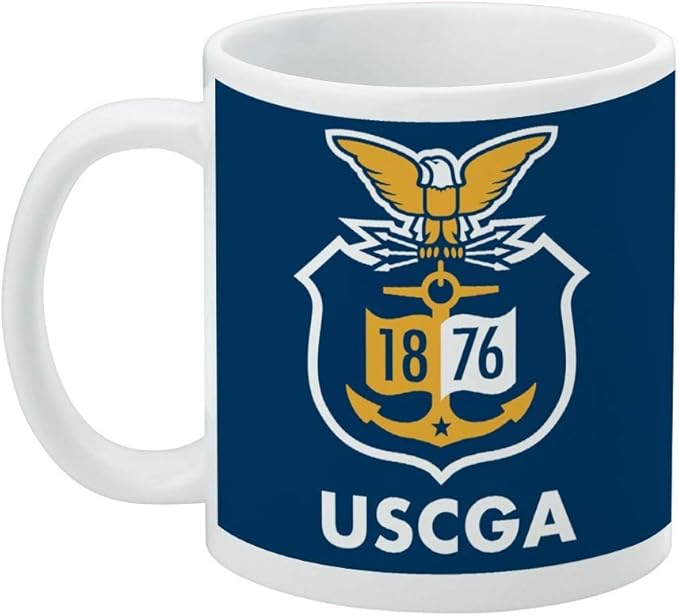 U.S. Coast Guard Academy Official Bears Logo Ceramic Coffee Mug, Novelty Gift Mugs for Coffee, Tea and Hot Drinks, 11oz, White